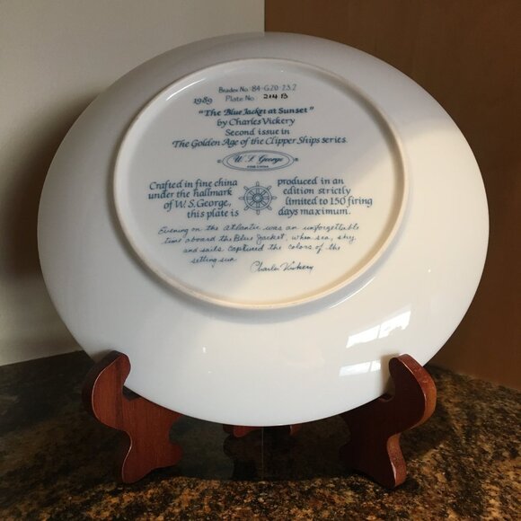 The Golden Age of the Clipper Ship 'The Blue Jacket At Sunset' Plate - Picture 2 of 7